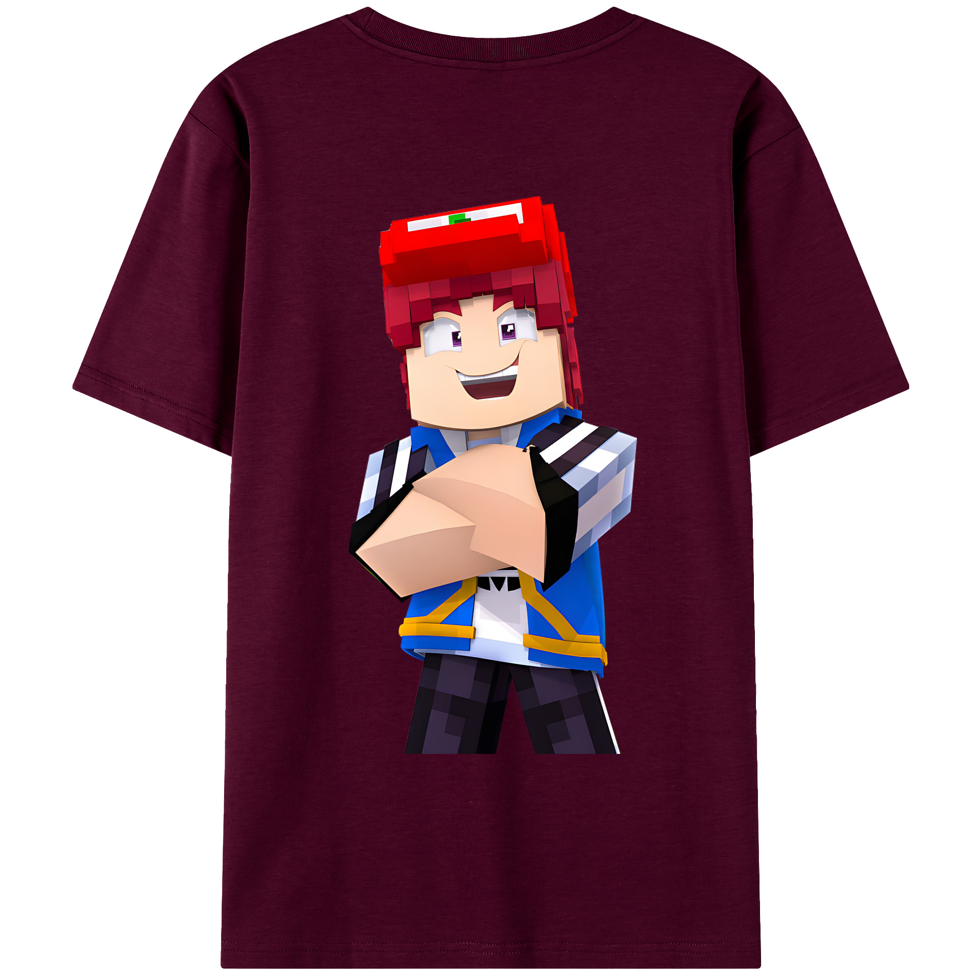 （画像用） マインクラフト ブロックの世界 Minecraft MC Block world レディース半袖Tシャツ(バックプリント)